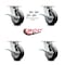 Service Caster 6 Inch Kingpinless Rubber on Aluminum Wheel Caster Set Brake and Swivel Lock SCC SCC-KP30S620-RAR-SLB-BSL-4 - alternate 4